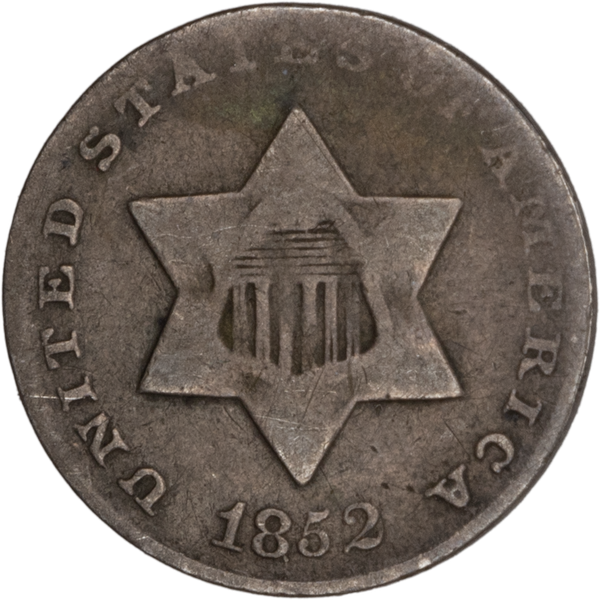 Three Cent - Silver - 1852 CIRC