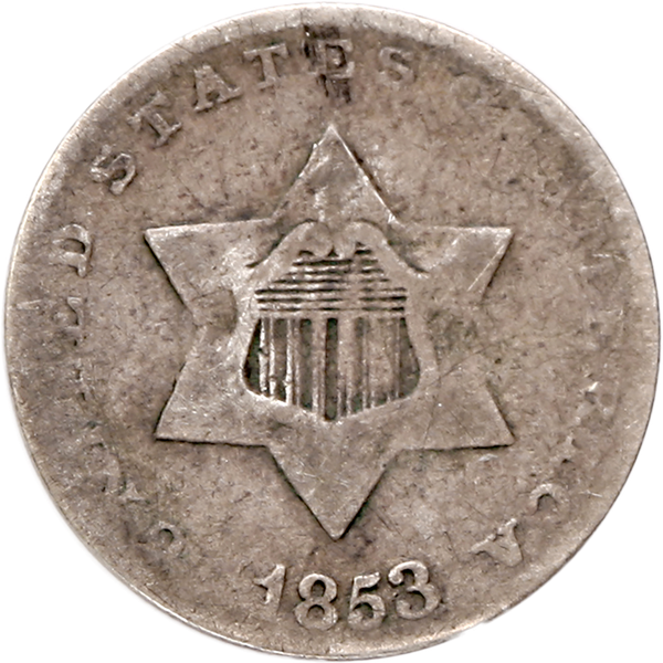 Three Cent - Silver - 1853 G
