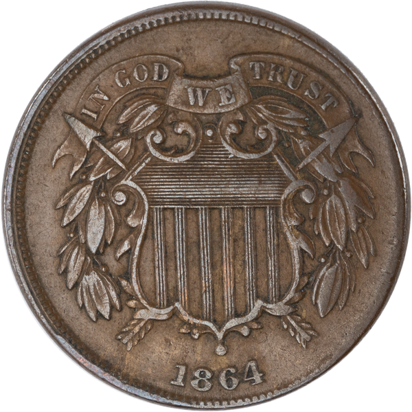 1864 Two-Cent Piece, Large Motto