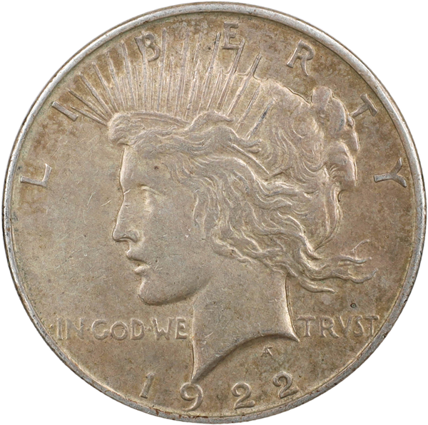 1922-D Peace Silver Dollar, Low Relief