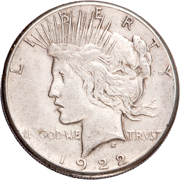1922-S Peace Silver Dollar, Low Relief