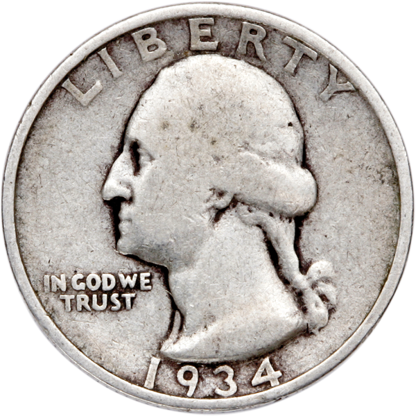 1934-D Washington Silver Quarter CIRC