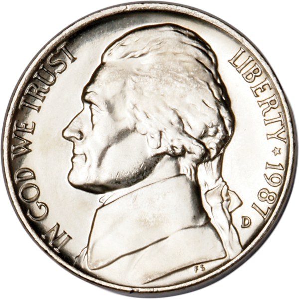 1987-D Jefferson Nickel MS60