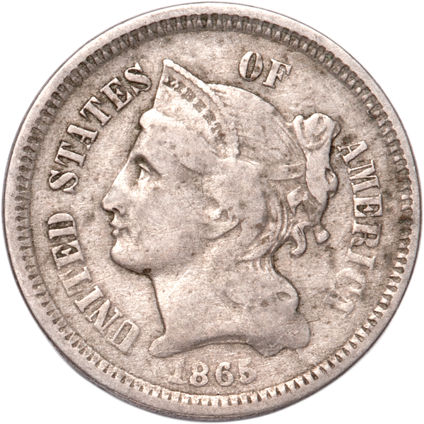 1865 Nickel Three-Cent Piece CIRC