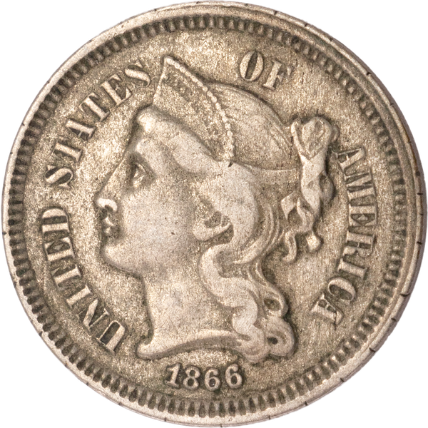 Three Cent - Three Cent Nickel - 1866 F | Littleton Coin Company