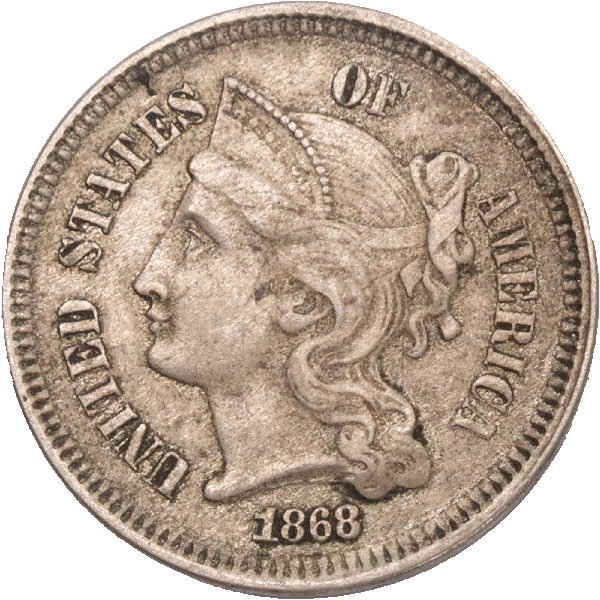 Three Cent - Three Cent Nickel - 1868 CIRC | Littleton Coin Company