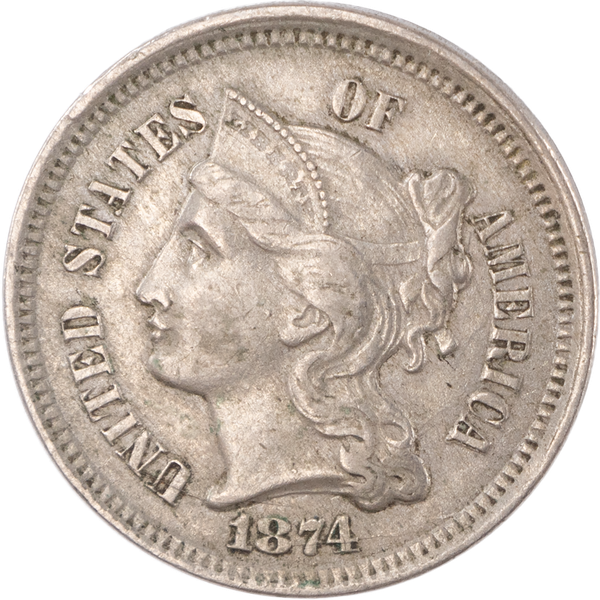 1874 Nickel Three-Cent Piece