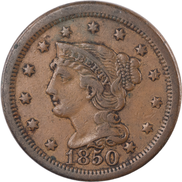1850 Braided Hair Large Cent
