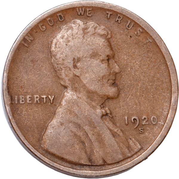 1920-S Lincoln Head Cent CIRC