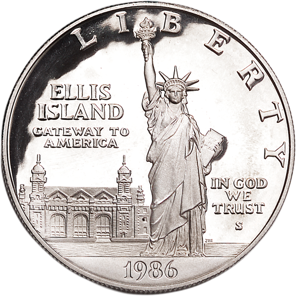 1986-S Statue Of Liberty Silver Dollar (No Case), Choice Proof, PR63