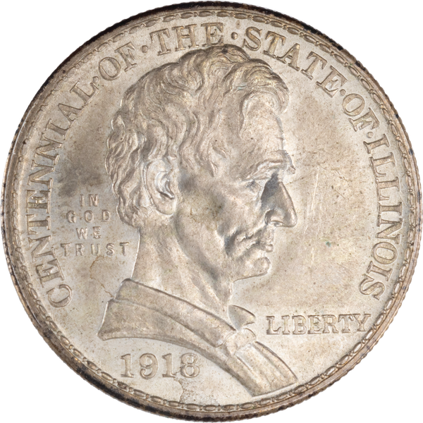 1918 Illinois Silver Commem 50C     AU#2