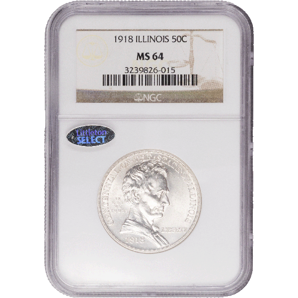 1918 Illinois Centennial Silver Half Dollar | Littleton Coin Company