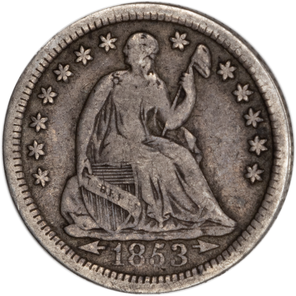 1853 Liberty Seated Silver Half Dime, Arrows