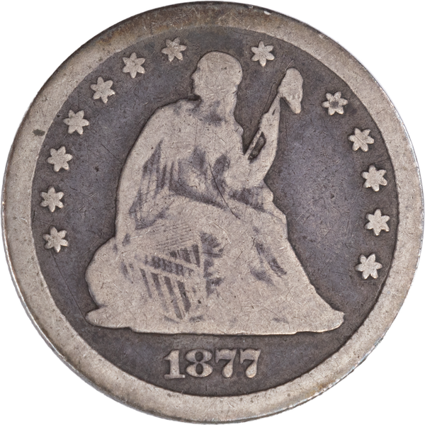 1877-CC Liberty Seated Silver Quarter