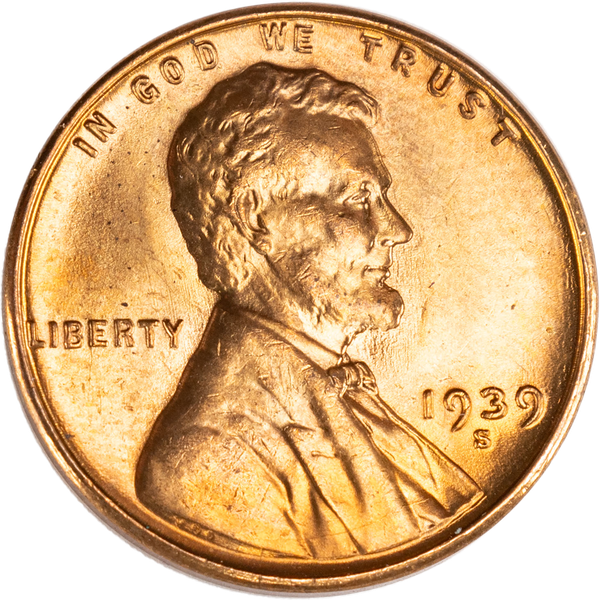 1939-S Lincoln Head Cent MS60