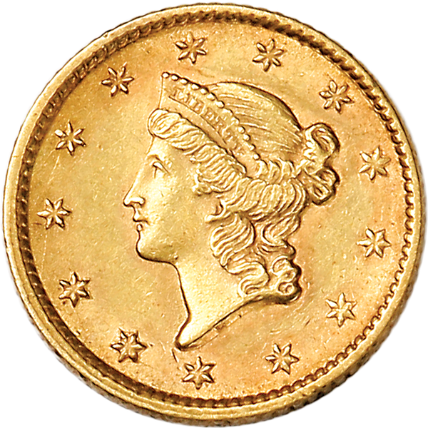 Gold Dollar - Liberty Head - 1853 AU50