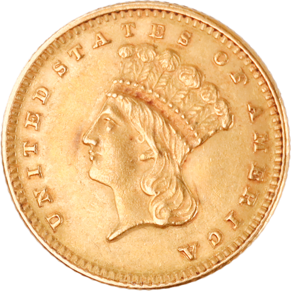 1889 Gold $ Indian Lg Head T3       AU50