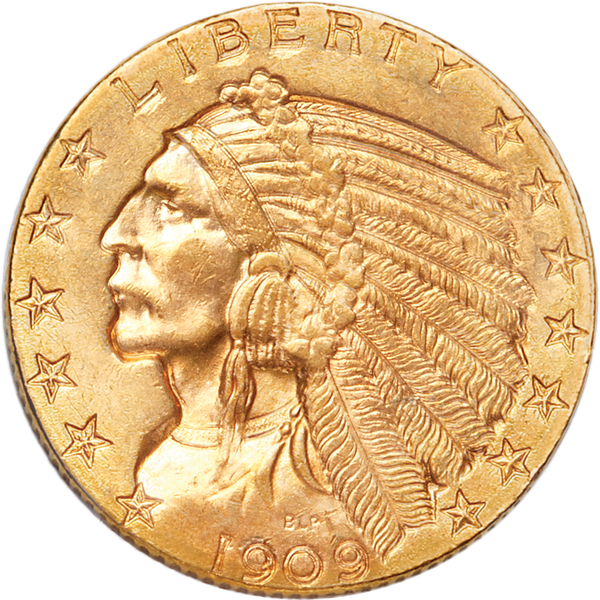 1909-D Indian Head Gold $5 Half Eagle