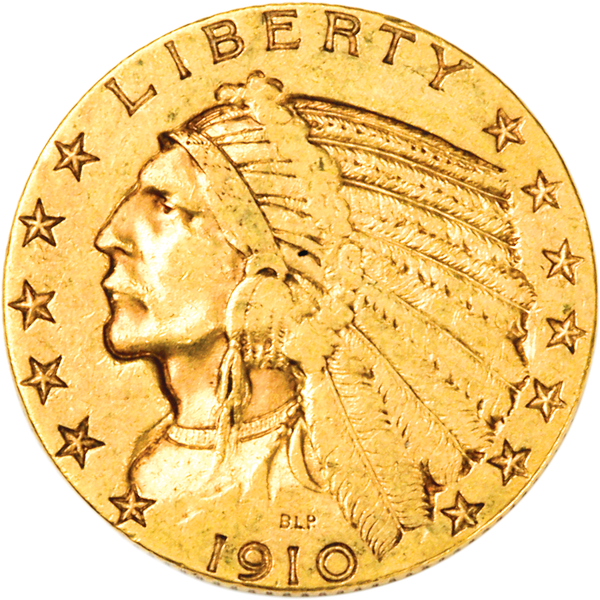 1910-S Indian Head $5 Gold