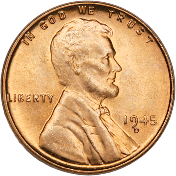 1945-D Lincoln Head Cent MS60