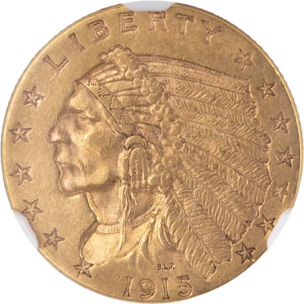 1915 Gold $2.50 Indian Head Quarter Eagle