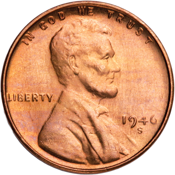 1946-S Lincoln Head Cent MS60