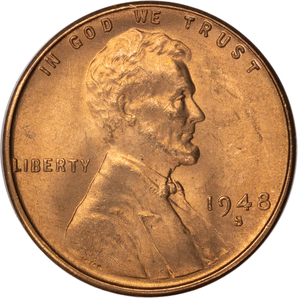 1948-S Lincoln Head Cent MS60
