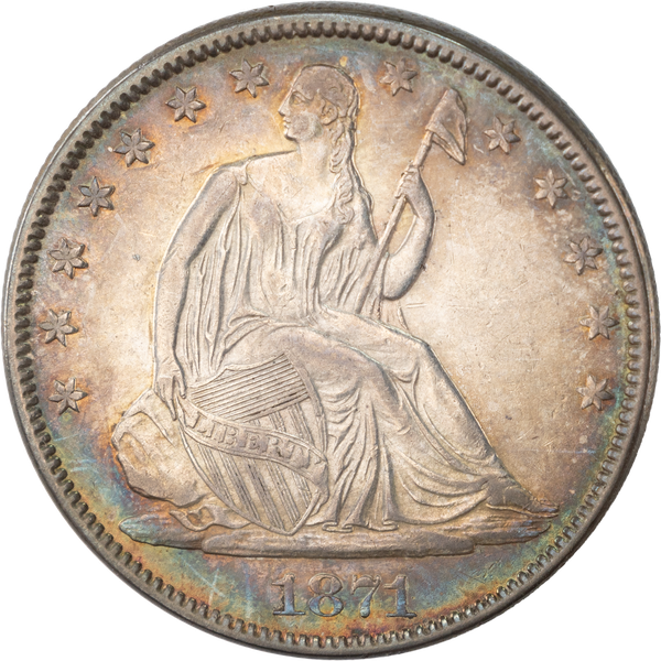 1871 Liberty Seated Half Dollar