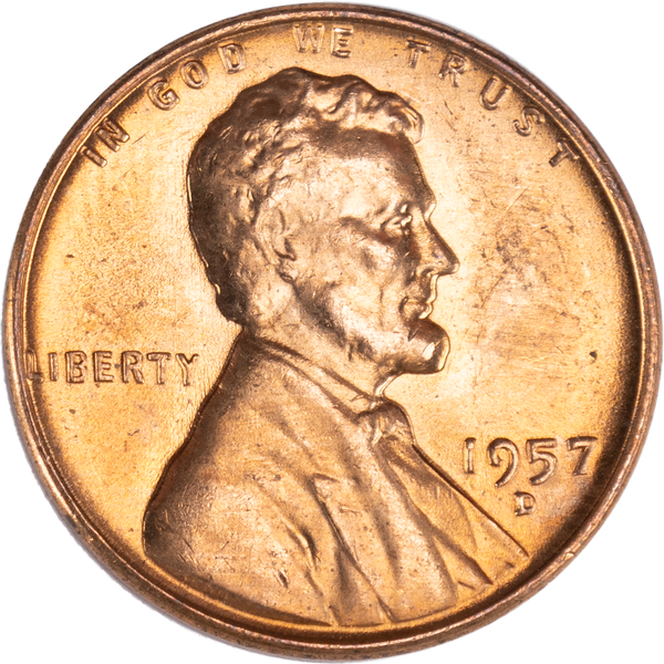 1957-D Lincoln Head Cent MS60