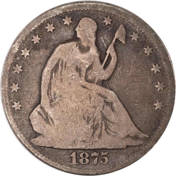 1875 Liberty Seated Half Dollar