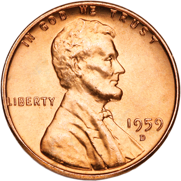 1959-D Lincoln Head Cent MS60
