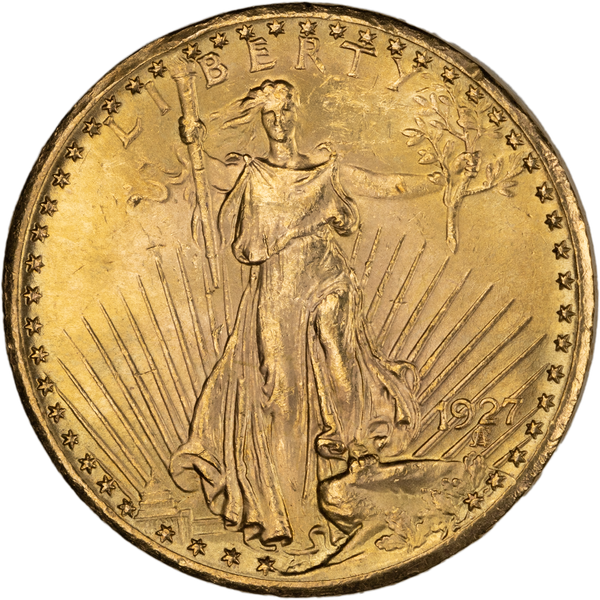 1927 Saint-Gaudens $20 Gold MS63