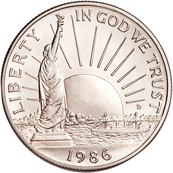 1986-D Statue of Liberty Clad Half Dollar, Choice Uncirculated