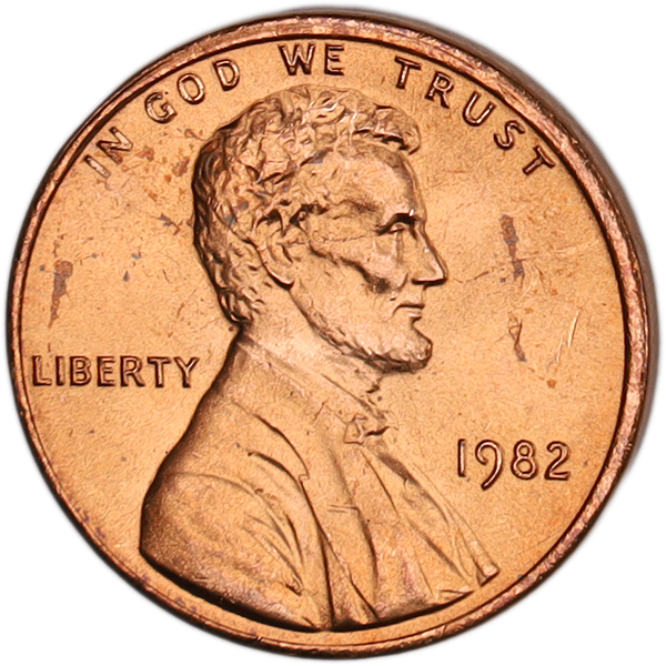 1982 Copper Lincoln Cent, Small date