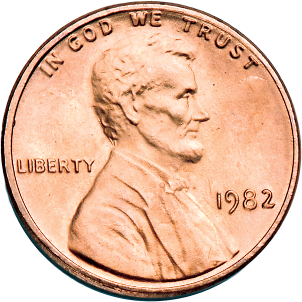 1982 Lincoln Head Cent, Large Date, Zinc