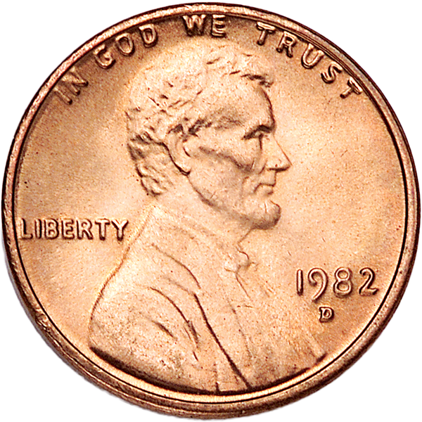 1982-D Lincoln Head Cent, Large Date, Zinc