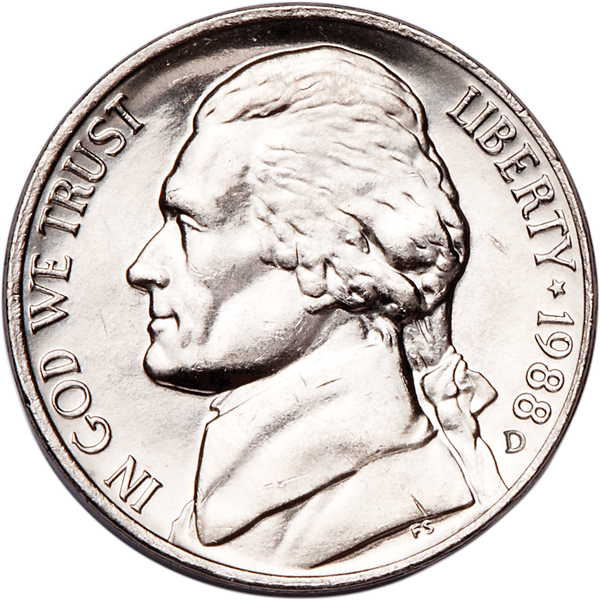 1988-D Jefferson Nickel MS60