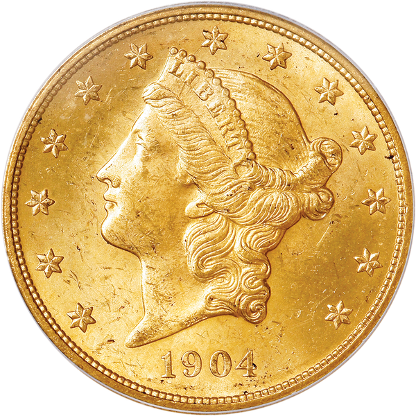 1904 Liberty Head $20 Gold Double Eagle, PCGS Certified, Very Choice Uncirculated, MS64
