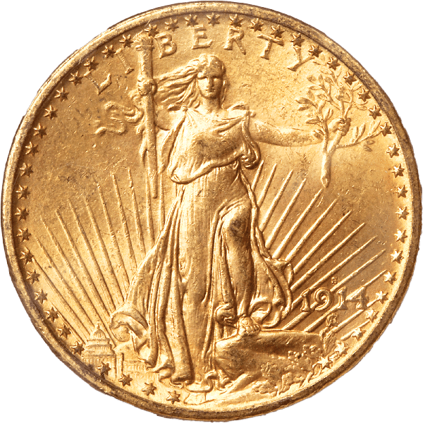 1914-S Saint-Gaudens $20 Gold MS63 | Littleton Coin Company