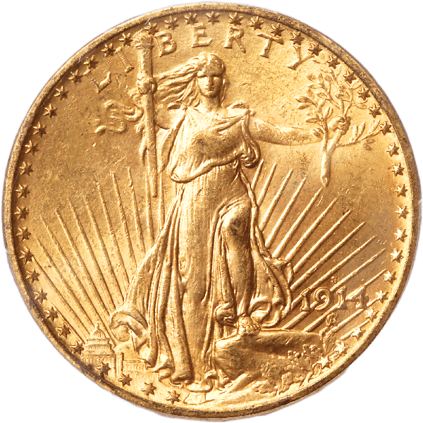1914-S Saint-Gaudens $20 Gold MS63 | Littleton Coin Company