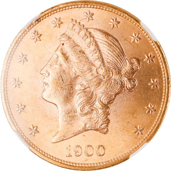 1900 Liberty Head $20 Gold MS62