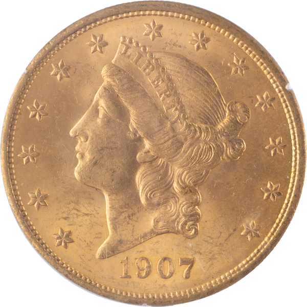 1907 Gold $20 Liberty Head PCGS MS61