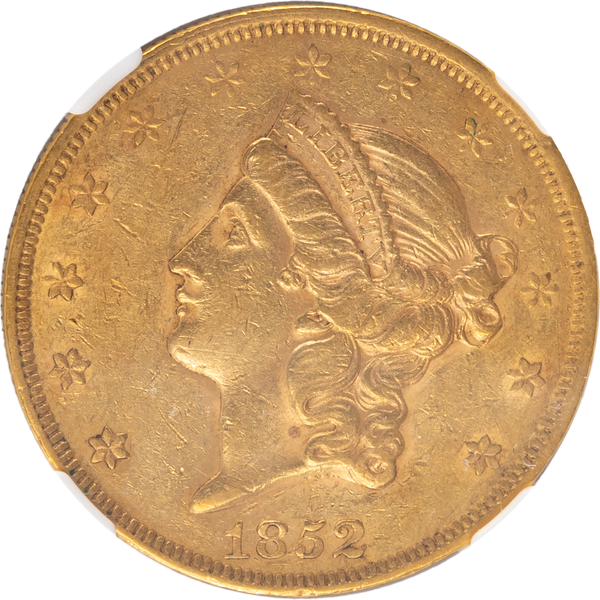 1852 Liberty Head Gold $20 Double Eagle NGC      A55+