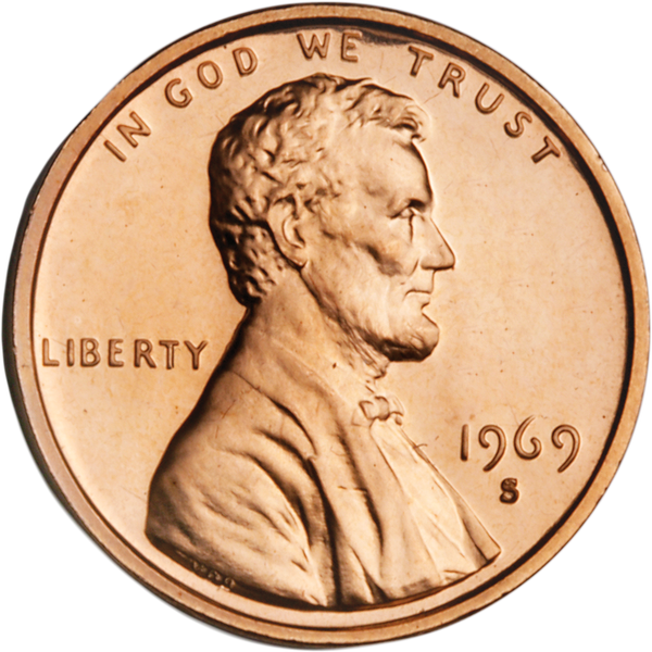 1969-S Lincoln Head Cent, Choice Proof, PR63