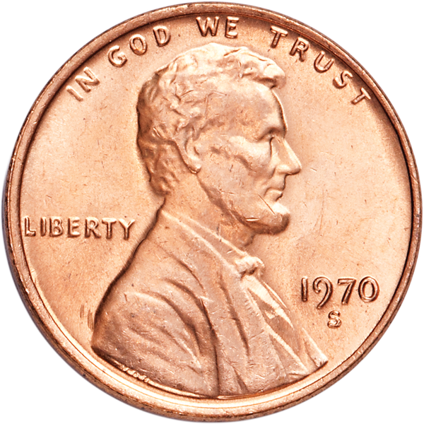 1970-S Lincoln Head Cent Large Date MS60