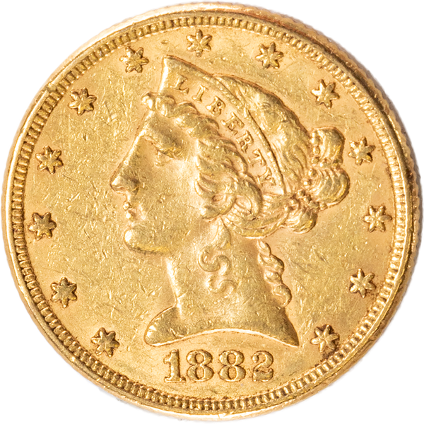 1882 Liberty Head $5 Gold