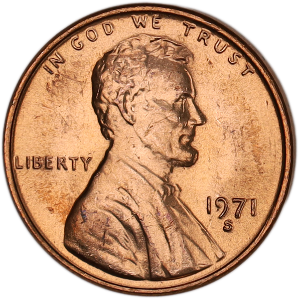 1971-S Lincoln Head Cent MS60