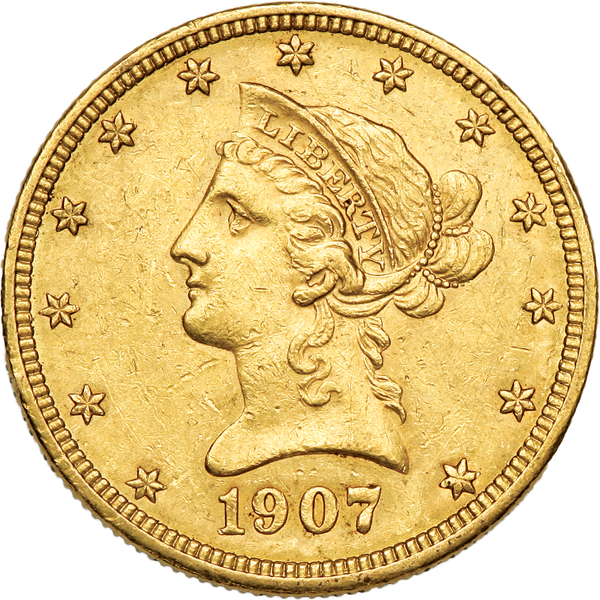 1907 Liberty Head $10 Gold Eagle