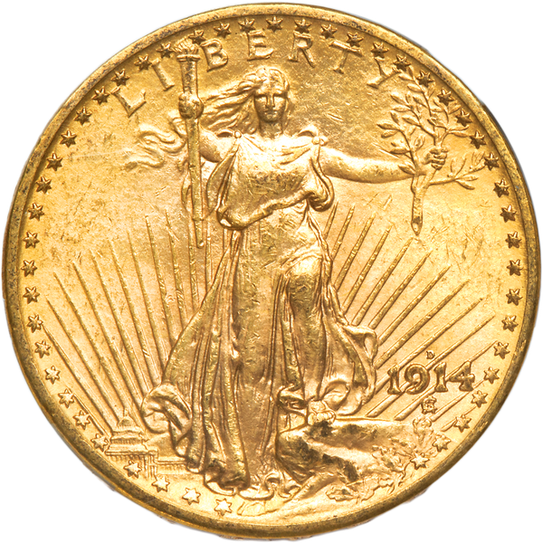 1914-D $20 Saint-Gaudens Gold Double Eagle