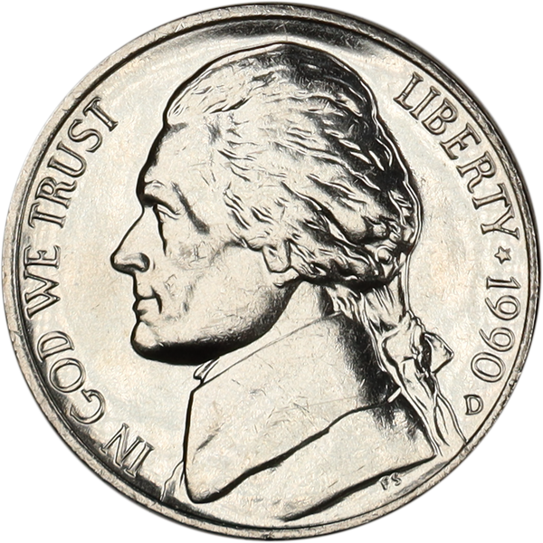 1990-D Jefferson Nickel MS60 | Littleton Coin Company